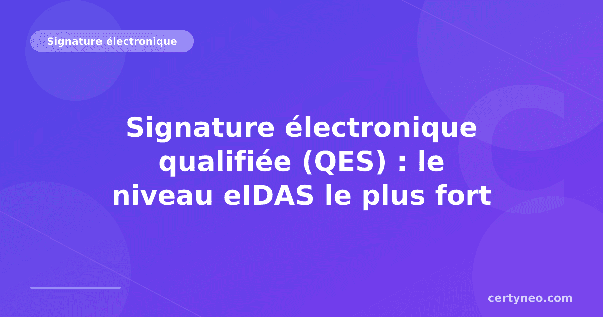 Signature électronique qualifiée (QES) : le niveau eIDAS le plus fort
